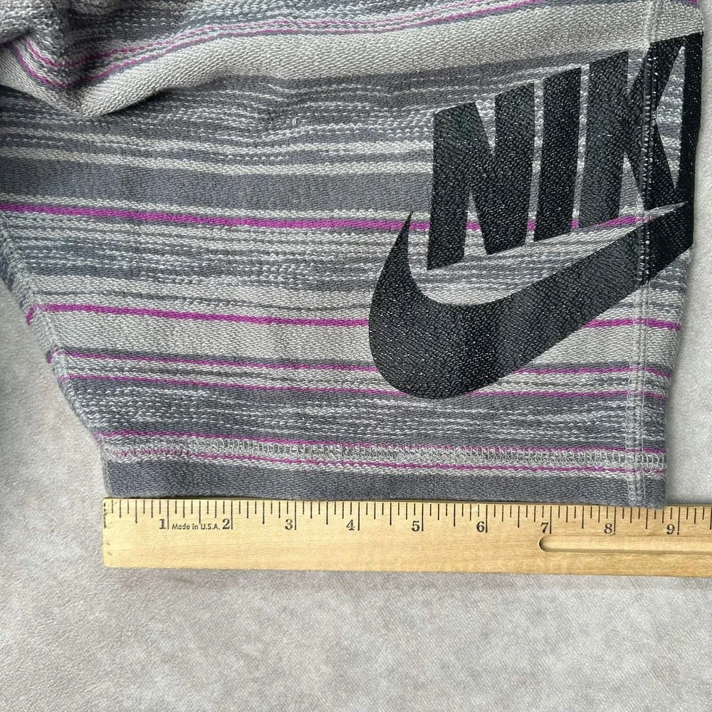Nike FC Mens Grey Striped Knit Shorts 100% Cotton Size M 744421-003